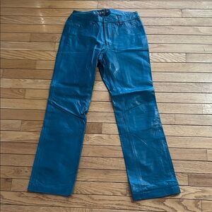 Gap Blue Turquoise Genuine Leather Pants
